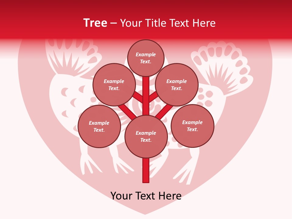 A Red Heart With A White Rooster On It PowerPoint Template