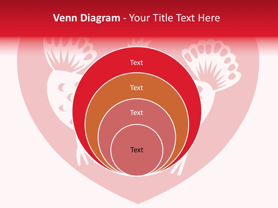 A Red Heart With A White Rooster On It PowerPoint Template