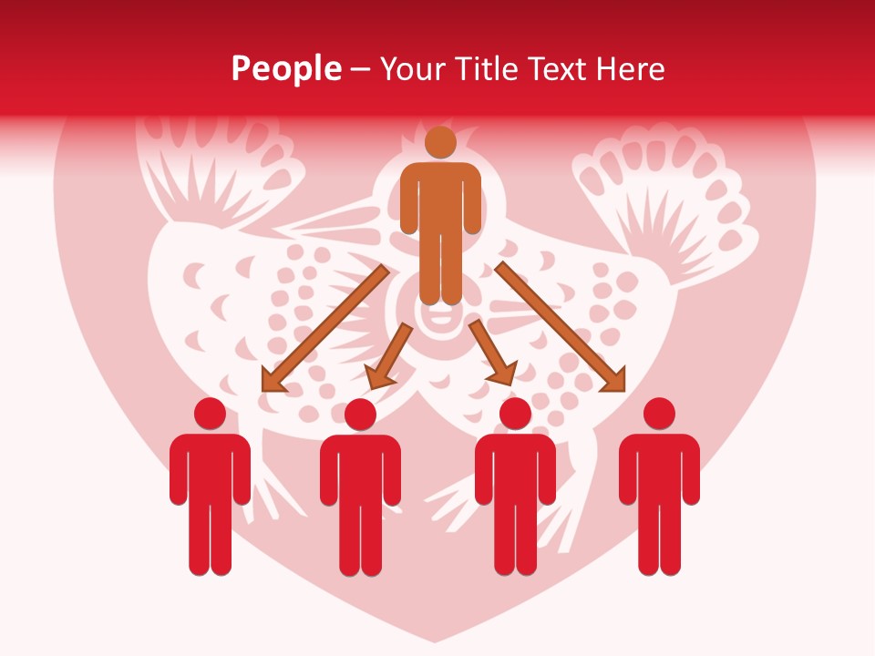 A Red Heart With A White Rooster On It PowerPoint Template