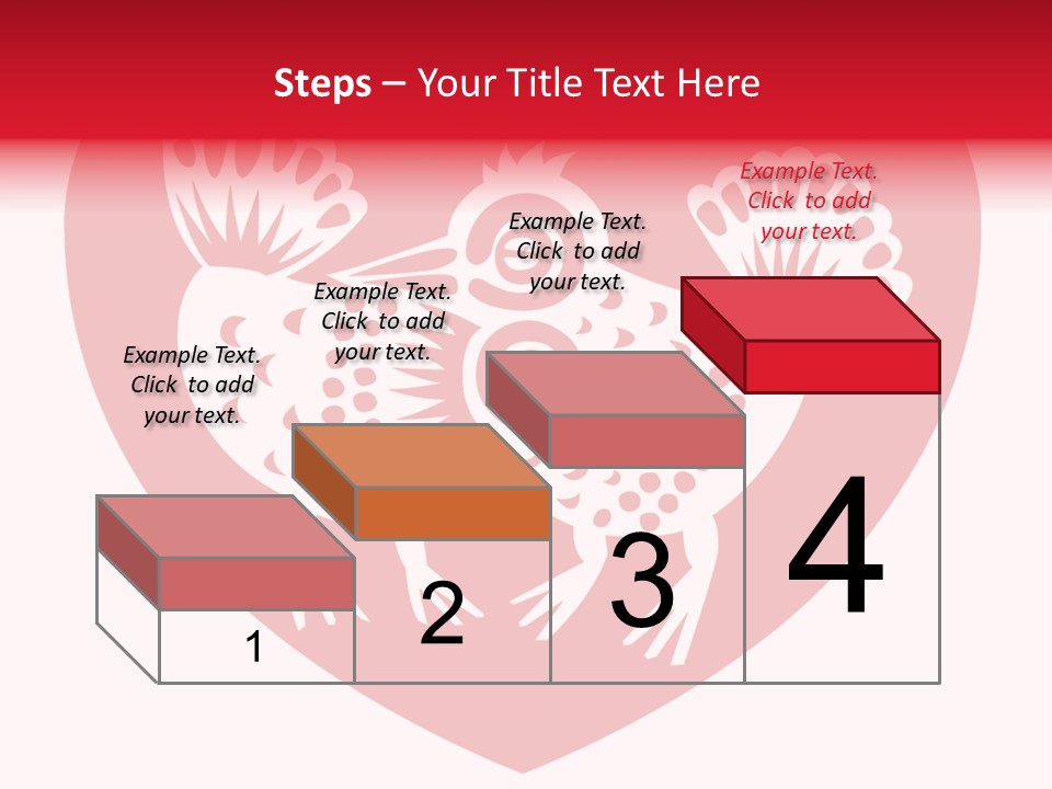 A Red Heart With A White Rooster On It PowerPoint Template