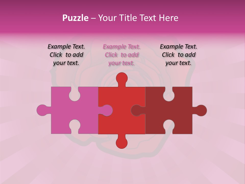 A Red Rose On A Pink Background With Rays PowerPoint Template