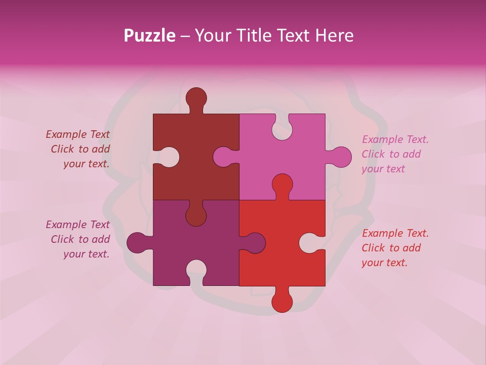 A Red Rose On A Pink Background With Rays PowerPoint Template