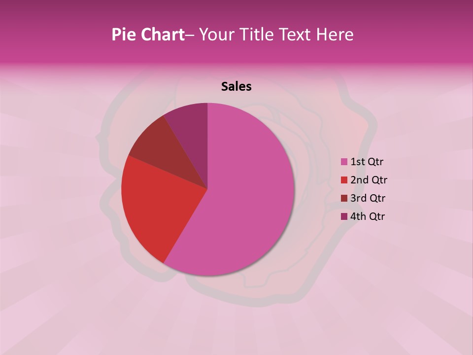 A Red Rose On A Pink Background With Rays PowerPoint Template
