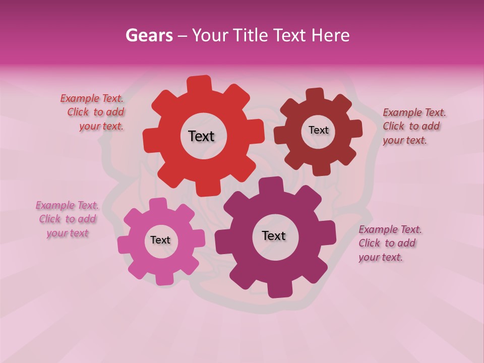 A Red Rose On A Pink Background With Rays PowerPoint Template