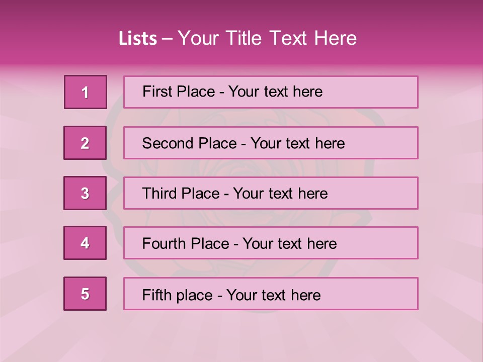 A Red Rose On A Pink Background With Rays PowerPoint Template