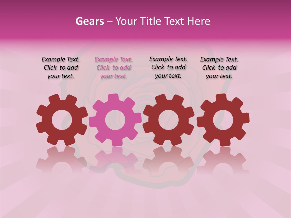 A Red Rose On A Pink Background With Rays PowerPoint Template