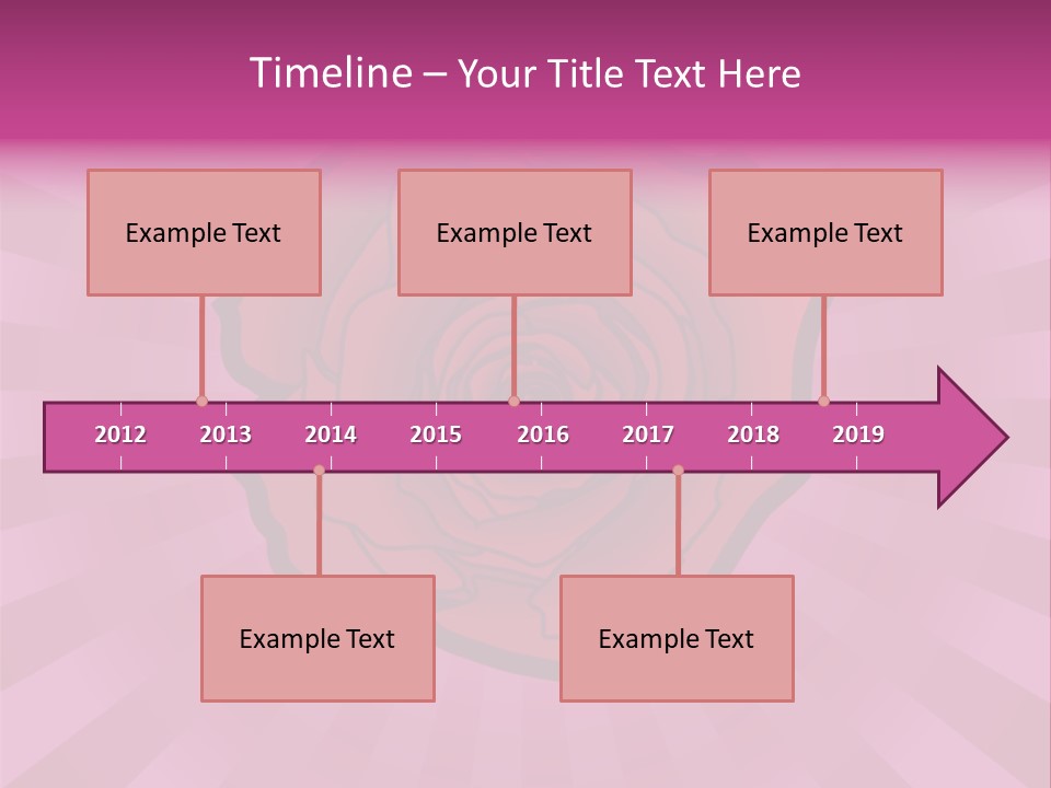 A Red Rose On A Pink Background With Rays PowerPoint Template