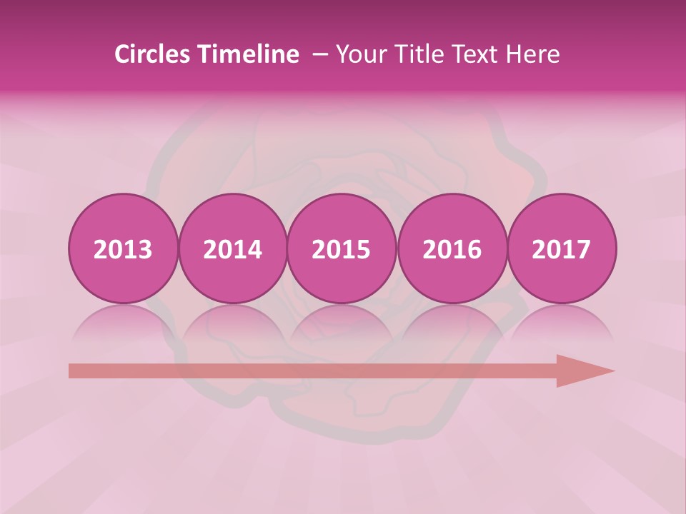 A Red Rose On A Pink Background With Rays PowerPoint Template