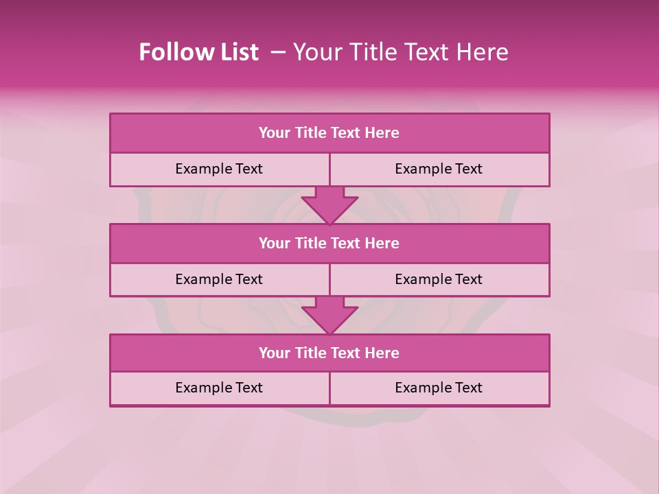 A Red Rose On A Pink Background With Rays PowerPoint Template