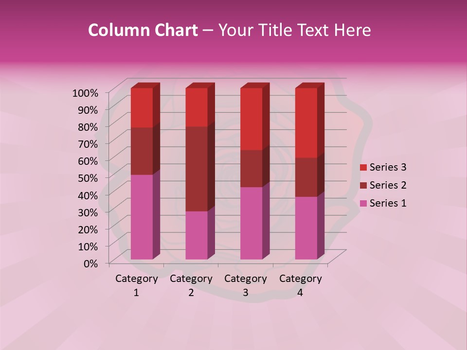 A Red Rose On A Pink Background With Rays PowerPoint Template