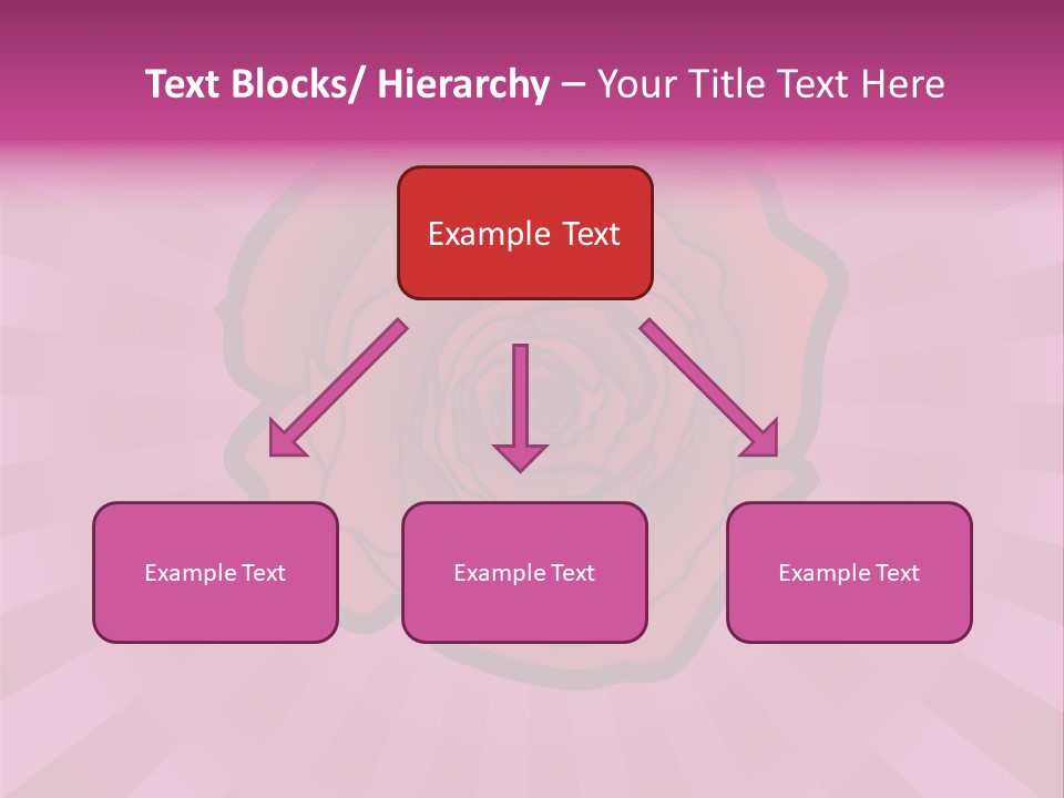 A Red Rose On A Pink Background With Rays PowerPoint Template