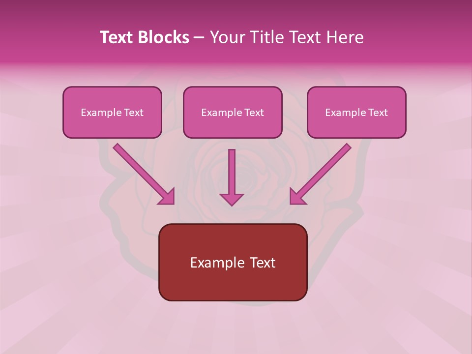 A Red Rose On A Pink Background With Rays PowerPoint Template