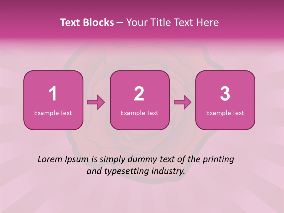 A Red Rose On A Pink Background With Rays PowerPoint Template