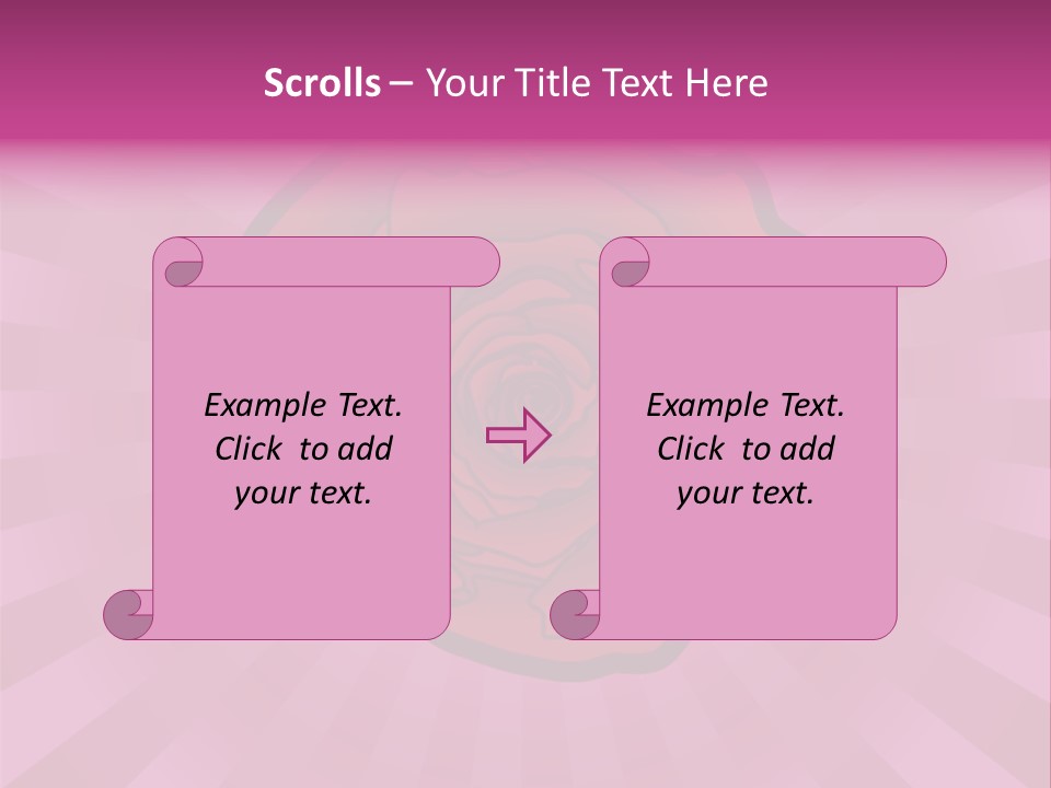 A Red Rose On A Pink Background With Rays PowerPoint Template