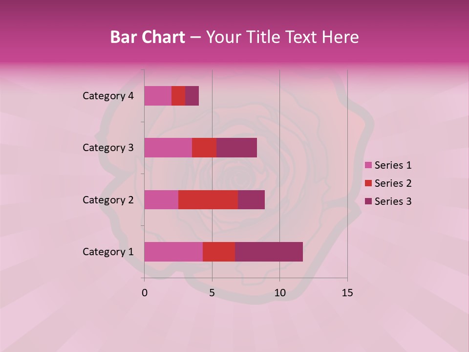 A Red Rose On A Pink Background With Rays PowerPoint Template