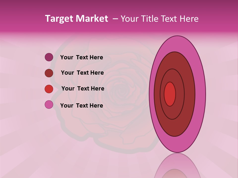 A Red Rose On A Pink Background With Rays PowerPoint Template