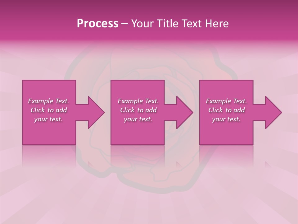 A Red Rose On A Pink Background With Rays PowerPoint Template
