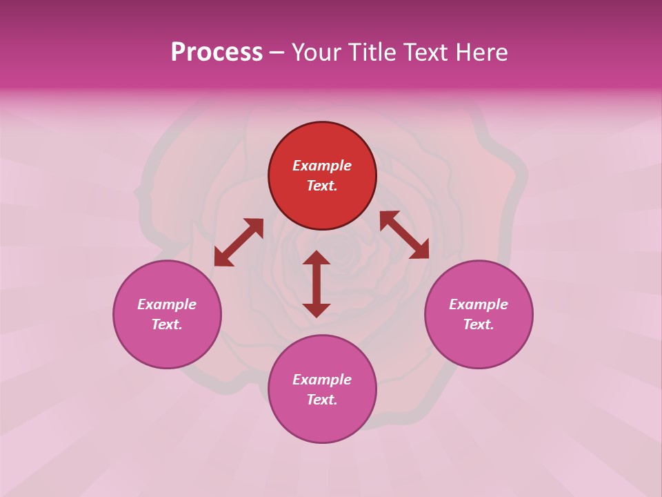 A Red Rose On A Pink Background With Rays PowerPoint Template