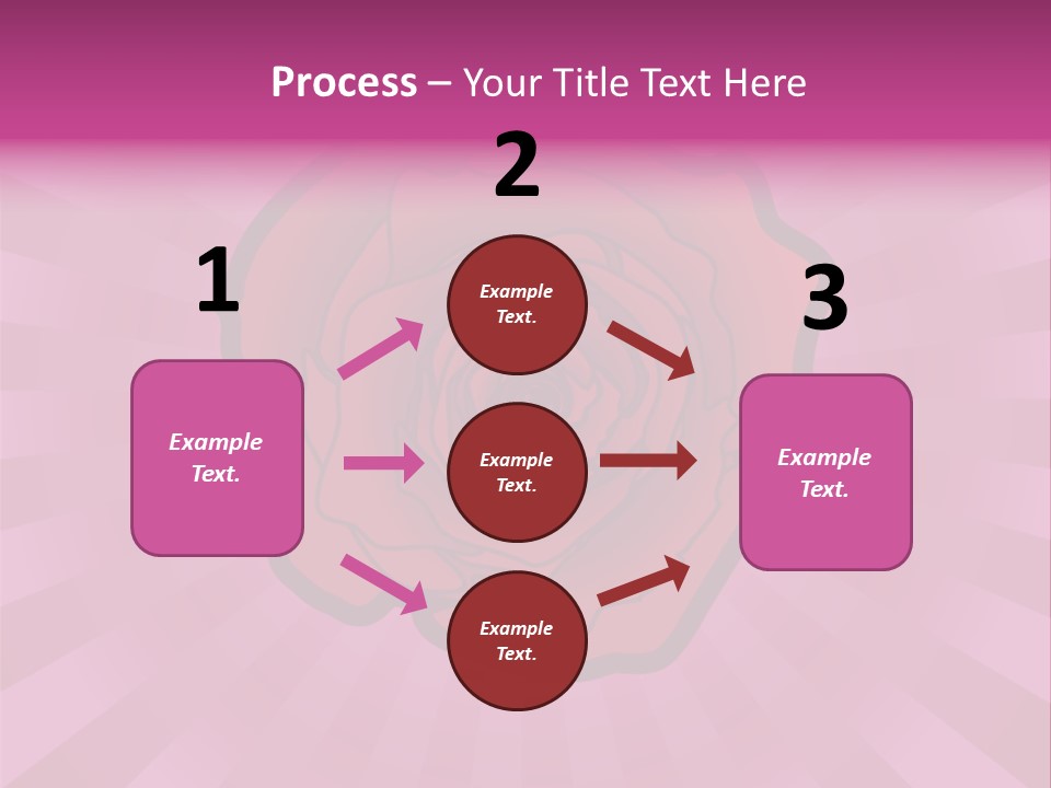 A Red Rose On A Pink Background With Rays PowerPoint Template