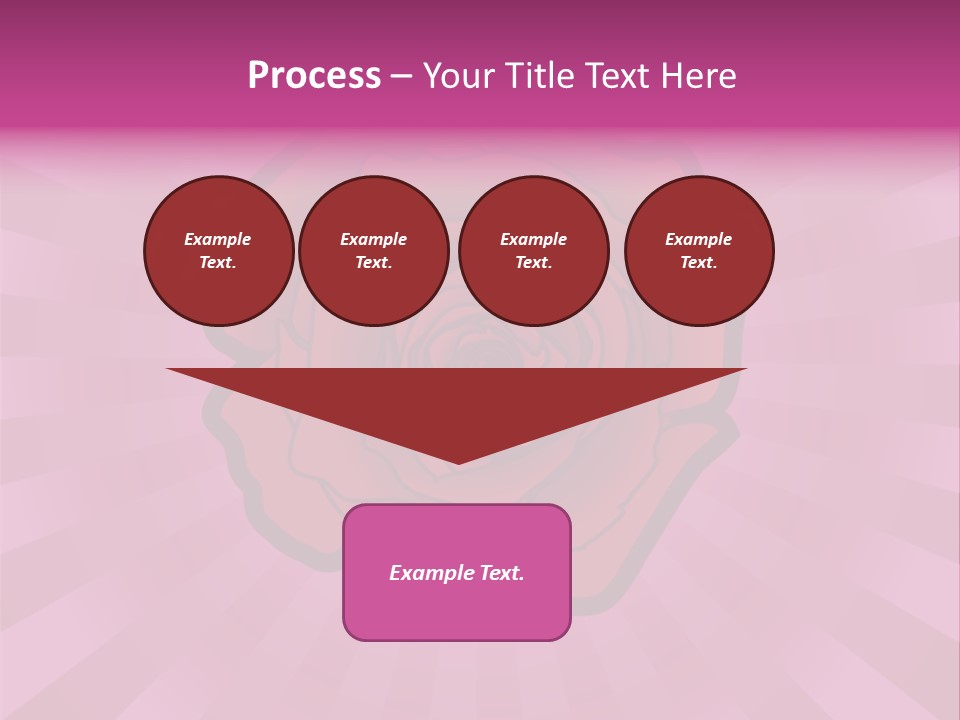 A Red Rose On A Pink Background With Rays PowerPoint Template