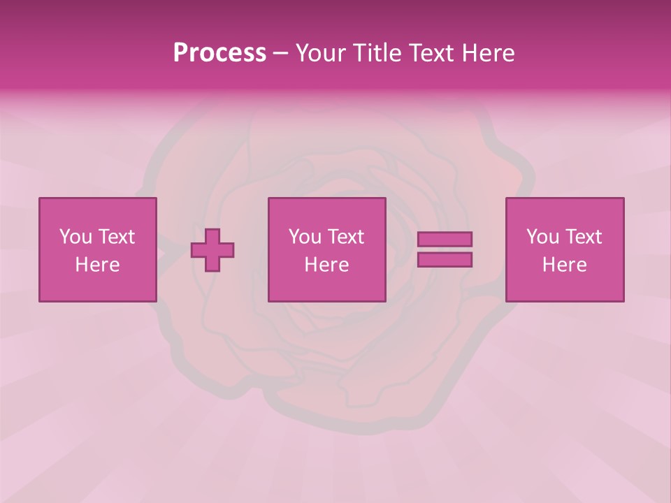 A Red Rose On A Pink Background With Rays PowerPoint Template
