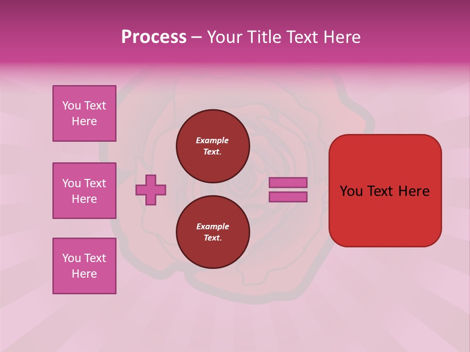 A Red Rose On A Pink Background With Rays PowerPoint Template