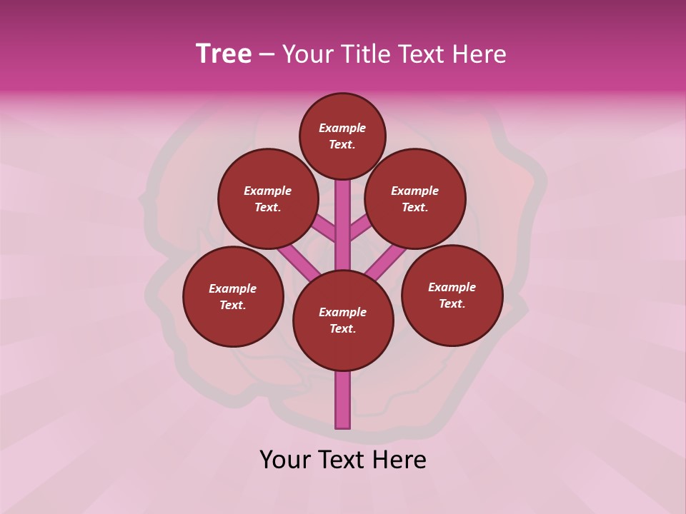 A Red Rose On A Pink Background With Rays PowerPoint Template