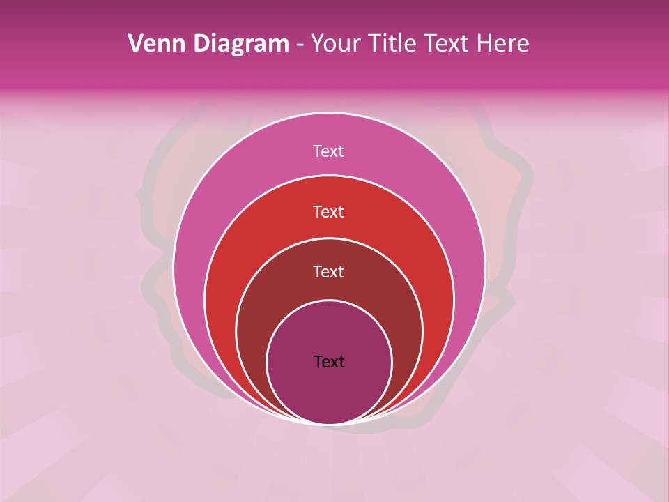 A Red Rose On A Pink Background With Rays PowerPoint Template
