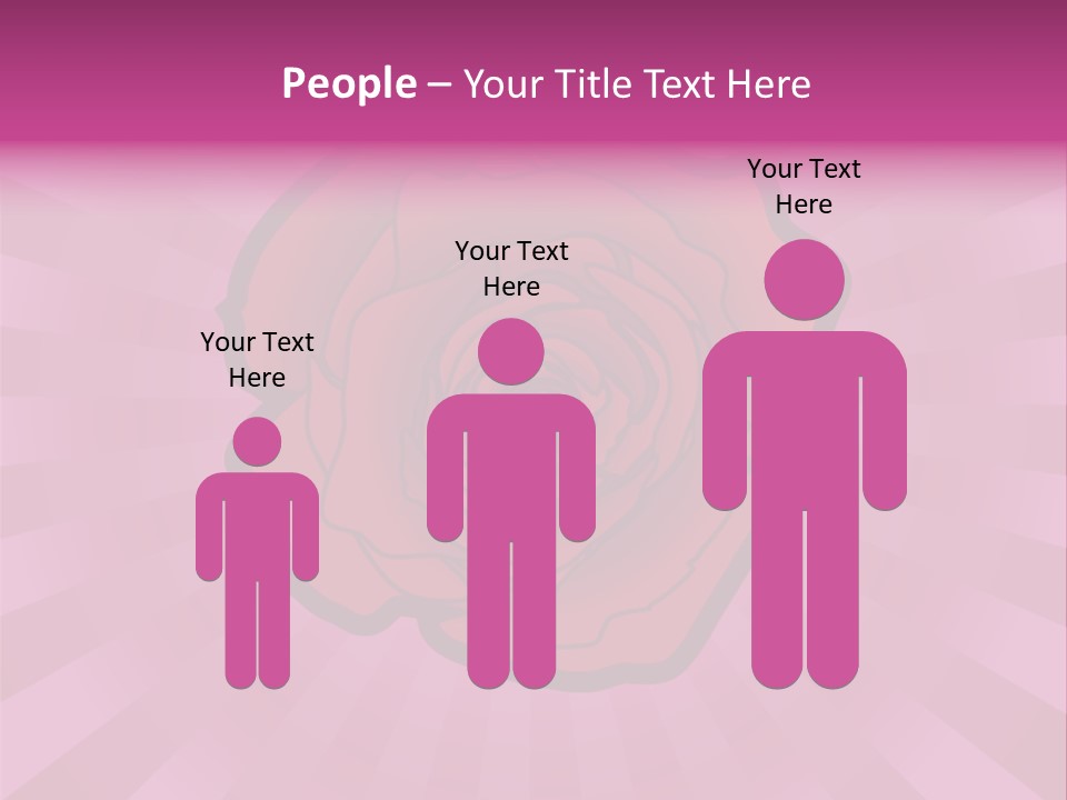 A Red Rose On A Pink Background With Rays PowerPoint Template