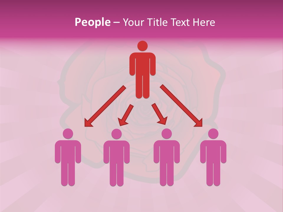 A Red Rose On A Pink Background With Rays PowerPoint Template