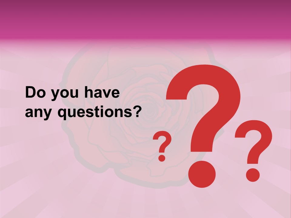 A Red Rose On A Pink Background With Rays PowerPoint Template