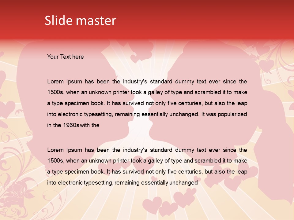 A Couple Kissing With Hearts In The Background PowerPoint Template