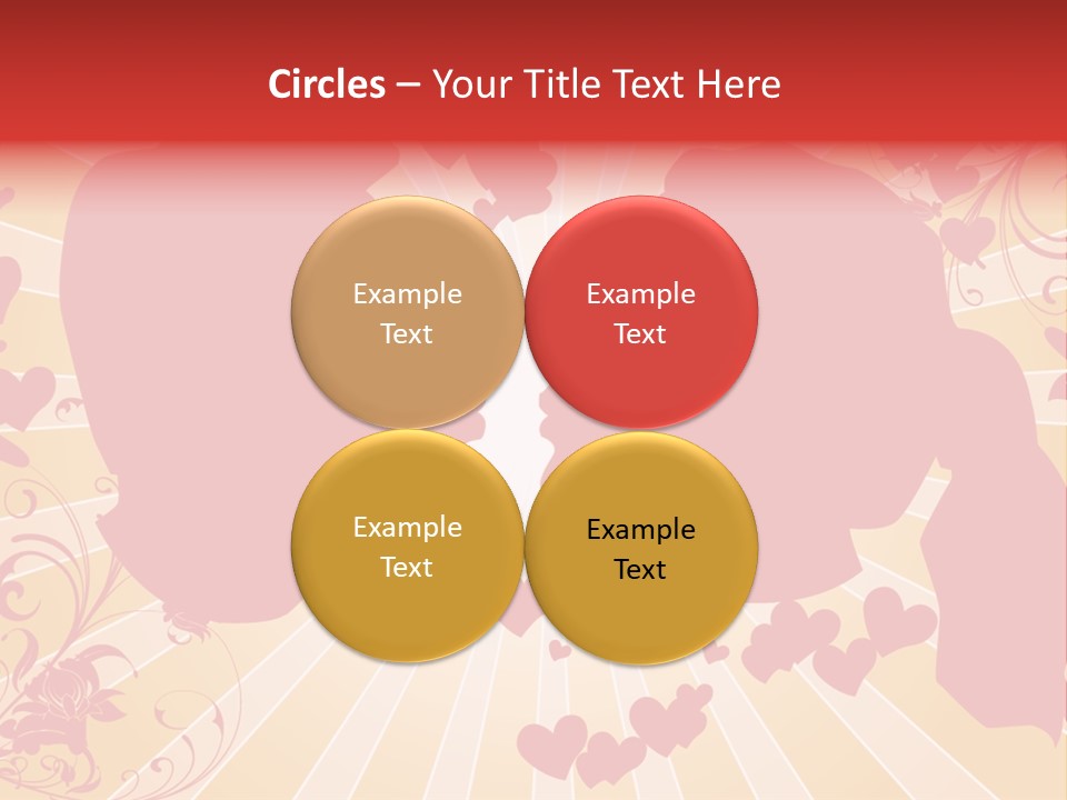 A Couple Kissing With Hearts In The Background PowerPoint Template