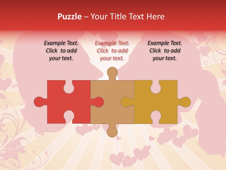 A Couple Kissing With Hearts In The Background PowerPoint Template