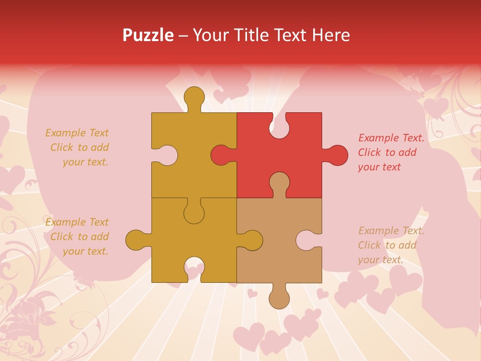 A Couple Kissing With Hearts In The Background PowerPoint Template