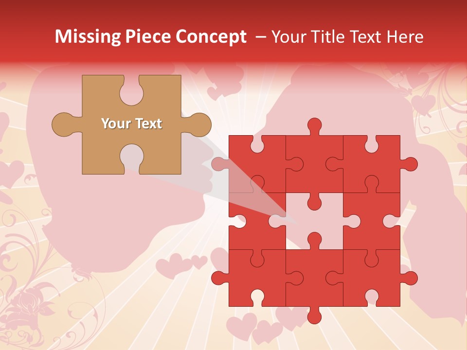 A Couple Kissing With Hearts In The Background PowerPoint Template