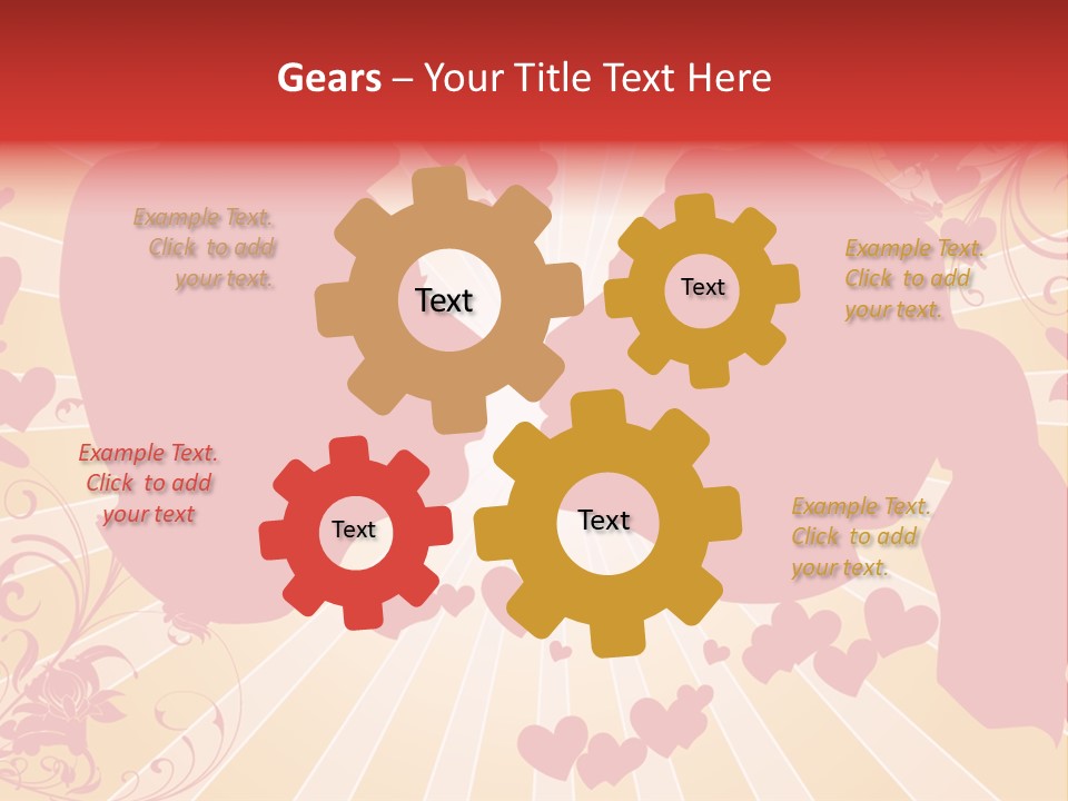 A Couple Kissing With Hearts In The Background PowerPoint Template