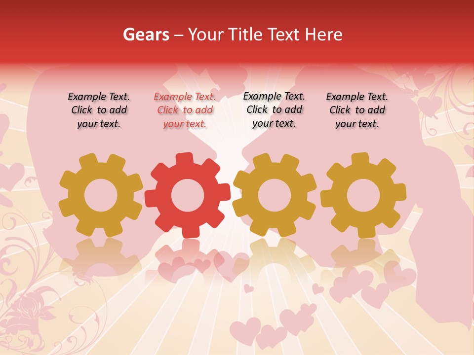 A Couple Kissing With Hearts In The Background PowerPoint Template