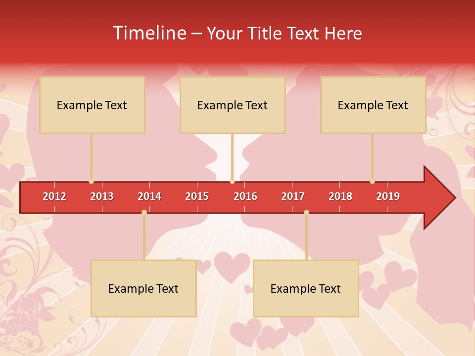 A Couple Kissing With Hearts In The Background PowerPoint Template