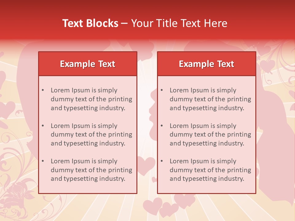 A Couple Kissing With Hearts In The Background PowerPoint Template