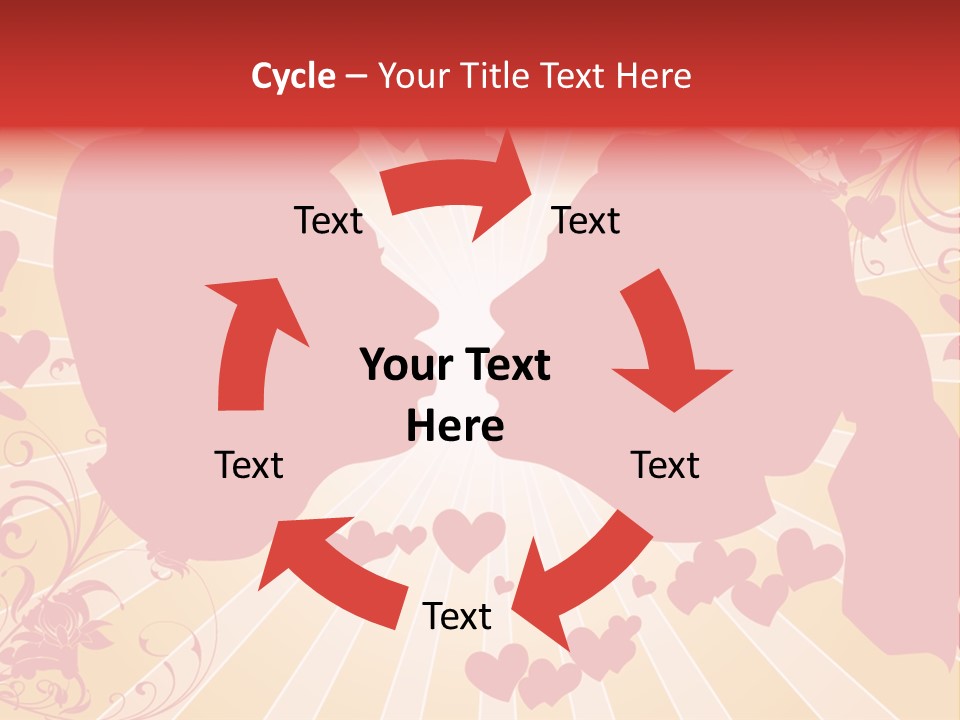 A Couple Kissing With Hearts In The Background PowerPoint Template