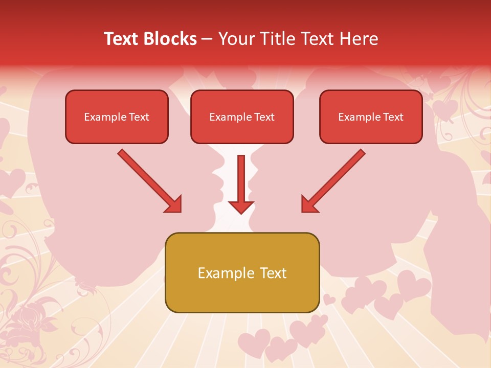 A Couple Kissing With Hearts In The Background PowerPoint Template
