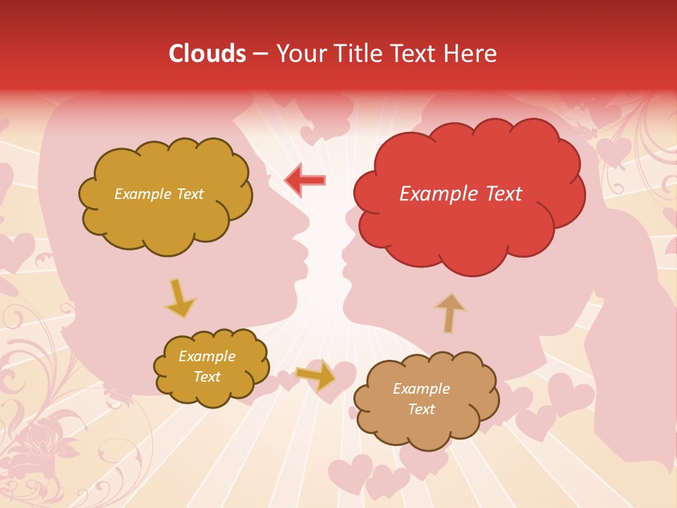 A Couple Kissing With Hearts In The Background PowerPoint Template
