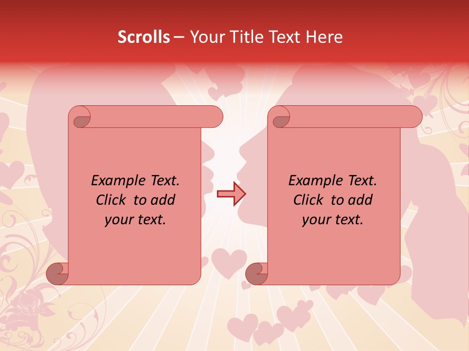 A Couple Kissing With Hearts In The Background PowerPoint Template