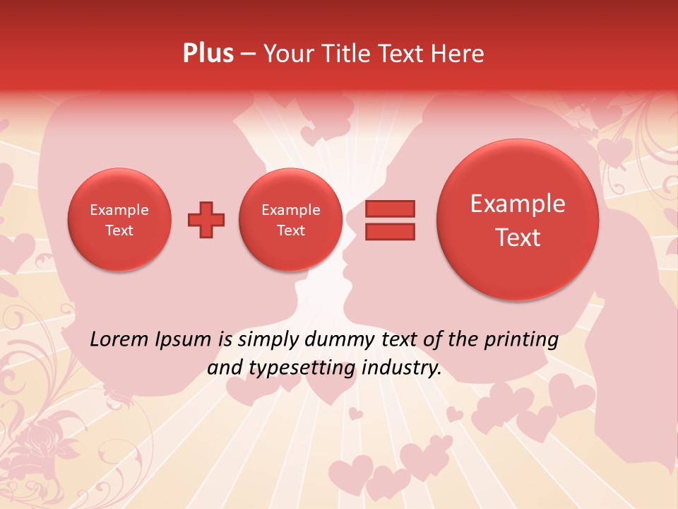A Couple Kissing With Hearts In The Background PowerPoint Template
