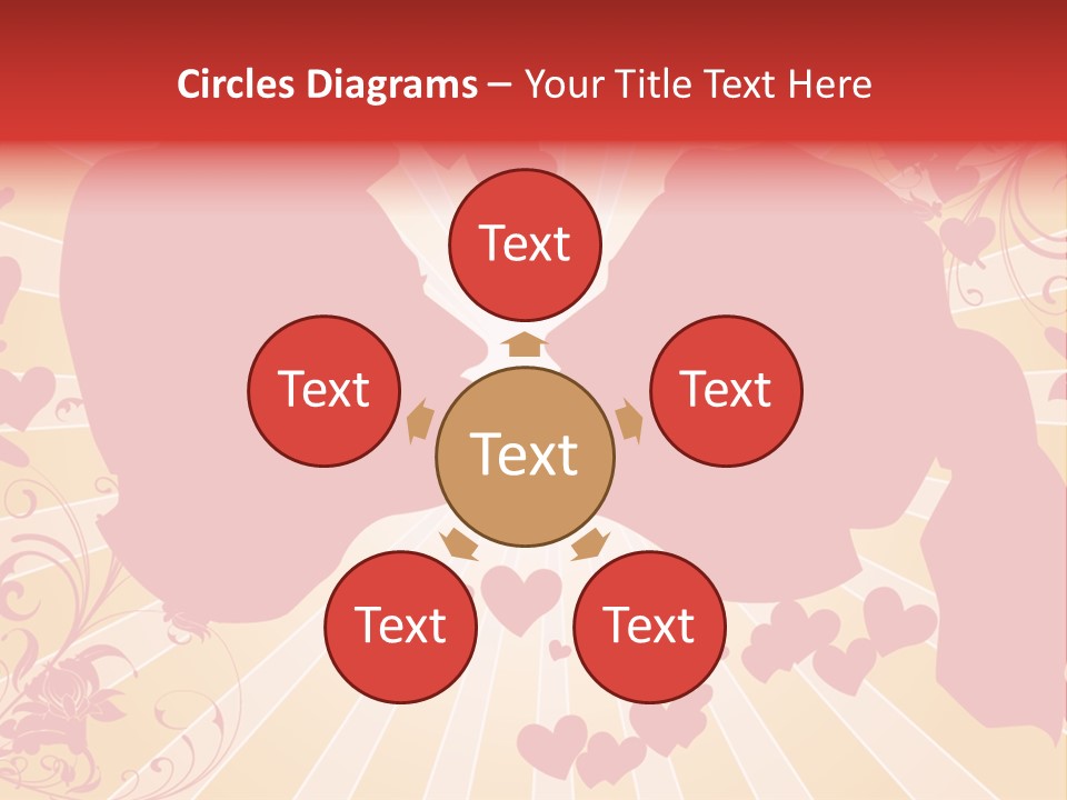 A Couple Kissing With Hearts In The Background PowerPoint Template