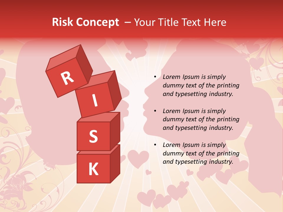 A Couple Kissing With Hearts In The Background PowerPoint Template