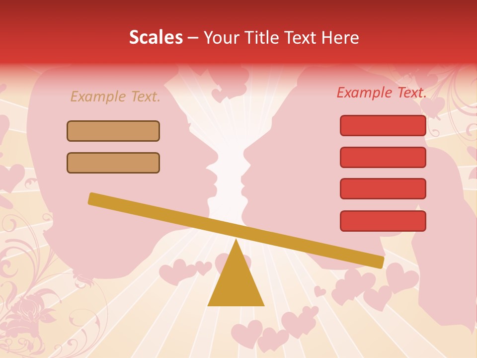 A Couple Kissing With Hearts In The Background PowerPoint Template