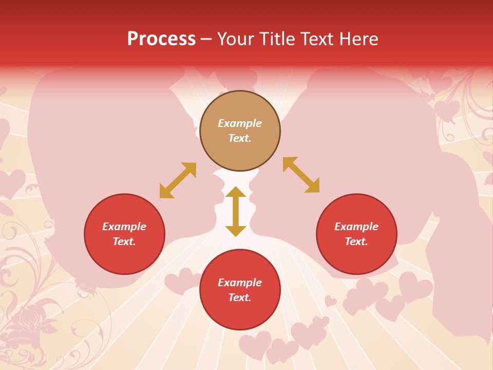 A Couple Kissing With Hearts In The Background PowerPoint Template