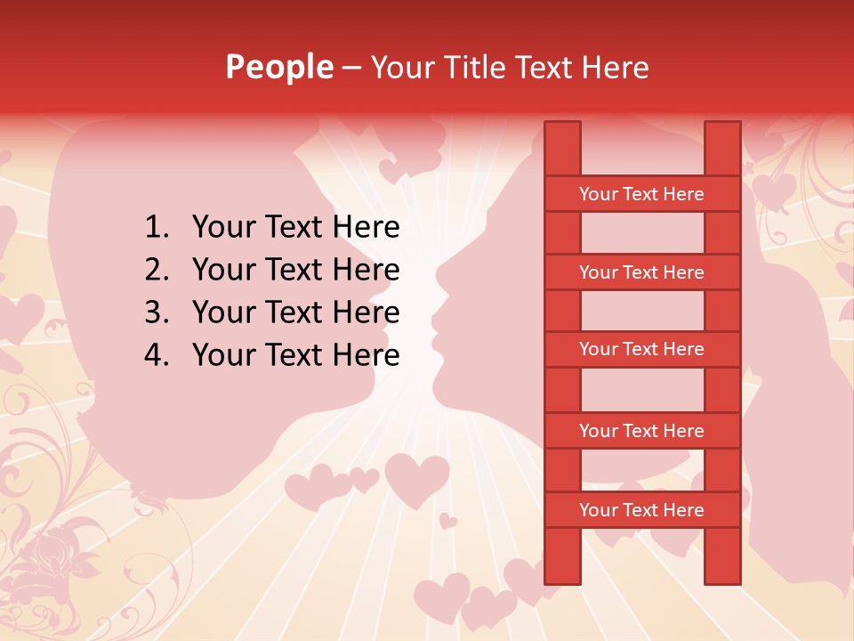 A Couple Kissing With Hearts In The Background PowerPoint Template